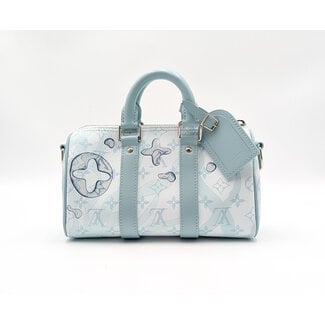 Handbag Louis Vuitton Keepall Bandouliere 25 Aquagarden Crystal Blue Monogram 126095039