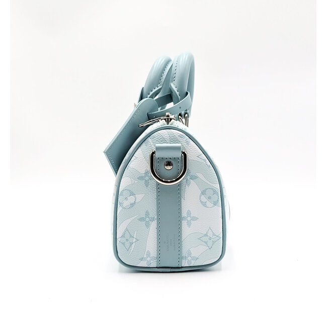 Handbag Louis Vuitton Keepall Bandouliere 25 Aquagarden Crystal Blue Monogram 126095039