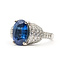 Ring Cocktail 0.74ctw Round Diamonds GIA: 2231598063 3.73ct Blue Sapphire Platinum & 18kt 11mm Sz6 6.6g 226070028