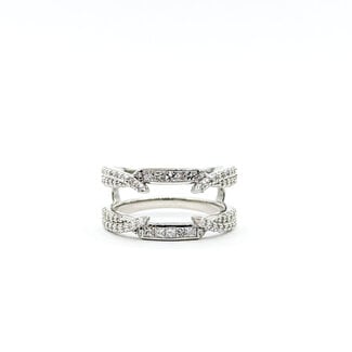 Ring Wrap 1.08ctw Lab Grown Diamond Round & Princess Cut 14kw Sz9