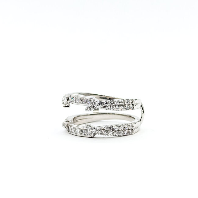 Ring Wrap 1.08ctw Lab Grown Diamond Round & Princess Cut 14kw Sz9