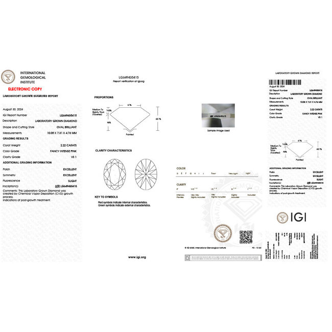 Ring Engagement 3-Stone 2.2ct Oval Lab Grown Diamond IGI: LG649435415 .43ctw Lab Grown Diamonds 14ktt 2mm Sz7 4.14g 126070055