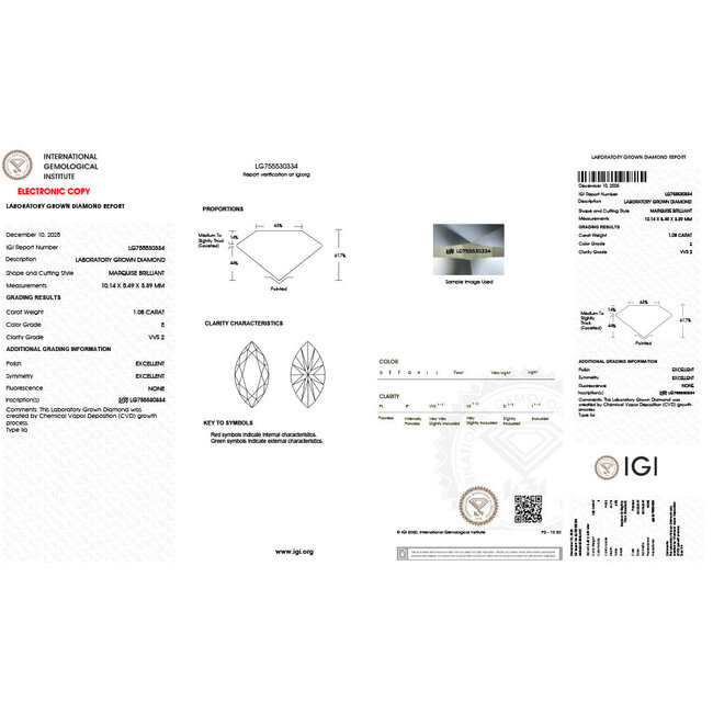 Ring Wedding Set 1.08ct Marquise Lab Grown Diamond IGI Report: 755530334 VVS2 E 0.25ctw Near Colorless Diamonds .07ctw Sky Blue Aquamarine 14kw Sz6 4.1g 125120039