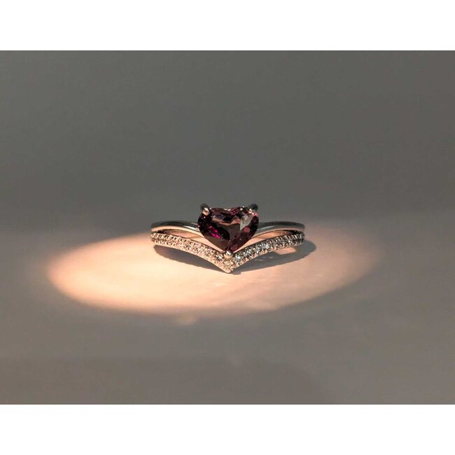Ring Contour .25ctw Diamonds 1.25ct Alexandrite Heart GIA: 2231197425 Platinum Sz7 123100140