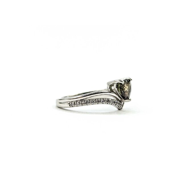 Ring Contour .25ctw Diamonds 1.25ct Alexandrite Heart GIA: 2231197425 Platinum Sz7 123100140