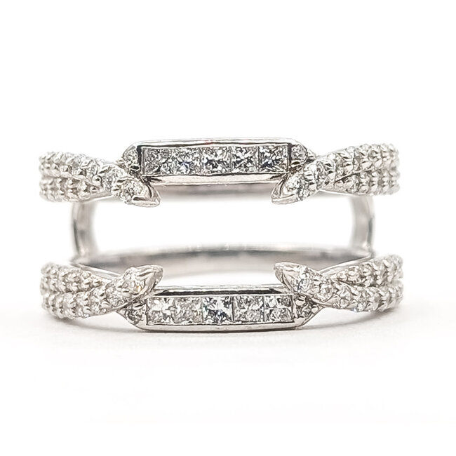 Ring Wrap 1.08ctw Lab Grown Diamond Round & Princess Cut 14kw Sz9