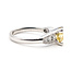Ring Engagement 1.69ct Square Cushion Lab Grown Diamond IGI Report: LG727508748 VS1 Fancy Vivid Yellow 0.32ctw Diamonds 18kw 6.5x6.5mm 125110129