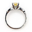 Ring Engagement 1.69ct Square Cushion Lab Grown Diamond IGI Report: LG727508748 VS1 Fancy Vivid Yellow 0.32ctw Diamonds 18kw 6.5x6.5mm 125110129