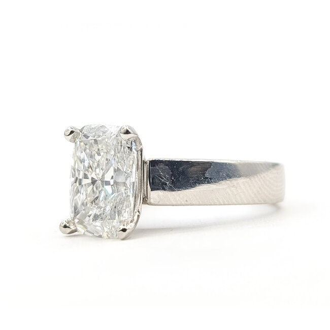 Ring Solitaire 3.1ct Cushion Lab Grown Diamond IGI Report: 787646318 Platinum 4.5mm Sz7 10.59g 126080073