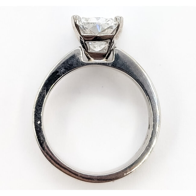 Ring Solitaire 3.1ct Cushion Lab Grown Diamond IGI Report: 787646318 Platinum 4.5mm Sz7 10.59g 126080073