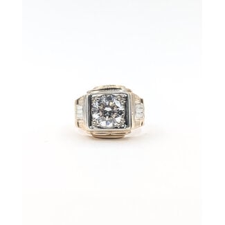 Ring Geometric Solitaire Art Deco Revival 2.49ct Round Lab Grown Diamond IGI: 815602216 VVS2 F 14ktt 15mm Sz9 10.18g 126080024