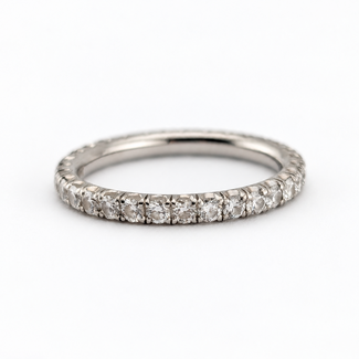 Ring Eternity .75ctw Round Diamonds 950pt 2.2mm Sz5.5 2.76g 126080095