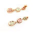 Earrings Dangle Post, Articulated Drop 0.31ctw Round Diamonds 24.42ctw Pink & Pastel Green Tourmaline 14kr 1.75x0.5" 12.5g 226100014