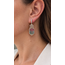 Earrings Geometric Dangle Post, Diamond Halo 1.95ctw Round Brilliant Diamonds 31.88ctw Bi-Color Pink & Green (Watermelon) Tourmaline 14ky 1.75x0.65" 14.3g 226100017
