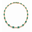 Necklace Two Tone 2.06ctw Round Diamonds GGA: GGA068479 24.96ctw Green Emerald 14ky 10-6mm 18" 34.21g 226100018