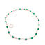 Necklace Two Tone 2.06ctw Round Diamonds GGA: GGA068479 24.96ctw Green Emerald 14ky 10-6mm 18" 34.21g 226100018