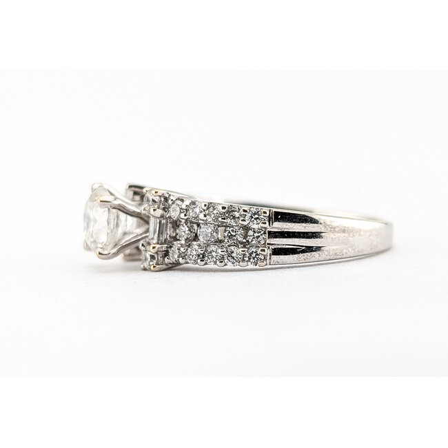 Ring 3-Row 0.73ct Round Diamond GIA: 6173338690 0.67ctw Near Colorless Diamonds 18kw 6.5mm Sz7.25 3.95g 226100026