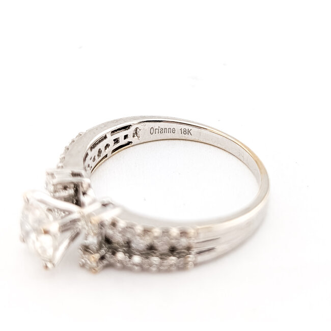 Ring 3-Row 0.73ct Round Diamond GIA: 6173338690 0.67ctw Near Colorless Diamonds 18kw 6.5mm Sz7.25 3.95g 226100026