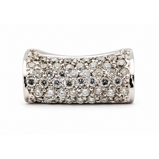 Ring Geometric Square Profile, Domed Top 1.00ctw Round Brilliant Diamonds 18kw 7mm Sz5.75 12.9g 226100029
