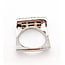 Ring Geometric Square Profile, Domed Top 1.00ctw Round Brilliant Diamonds 18kw 7mm Sz5.75 12.9g 226100029