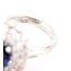Ring Bypass Diamond Cluster, Ribbed Shoulders 2.43ctw Round Brilliant & Baguette Diamonds GIA: 5232597994 2.60ct Blue Sapphire 950pt 22mm Sz6.5 10.1g 226100035
