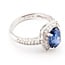 Ring Geometric Halo Milgrain 0.56ctw Round Brilliant Diamonds GIA: 2231597232 3.11ct Blue Sapphire 900pt 3mm Sz6.75 5.9g 226100040
