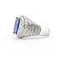 Ring Cocktail Pave 1.46ctw Round Diamonds GIA: 2235722206 4.61ct Blue Sapphire Pt900 16mm Sz7.5 12.32g 226100041