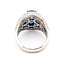 Ring Cocktail Pave 1.46ctw Round Diamonds GIA: 2235722206 4.61ct Blue Sapphire Pt900 16mm Sz7.5 12.32g 226100041