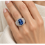 Ring Cocktail Pave 1.46ctw Round Diamonds GIA: 2235722206 4.61ct Blue Sapphire Pt900 16mm Sz7.5 12.32g 226100041