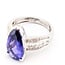 Ring Statement Milgrain, Wide Band 0.75ctw Round Brilliant & Baguette Diamonds 4.31ct Violetish Blue Tanzanite 14kw 16.5mm Sz6.75 4.5g 226100042
