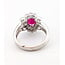 Ring 3-Row Diamond Cluster Accents 0.70ctw Round Brilliant & Baguette Diamonds GIA: 2233909538 1.20ct Red Ruby 14kw 15mm Sz6.25 4.8g 226100046