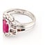 Ring 3-Row Diamond Cluster Accents 0.70ctw Round Brilliant & Baguette Diamonds GIA: 2233909538 1.20ct Red Ruby 14kw 15mm Sz6.25 4.8g 226100046