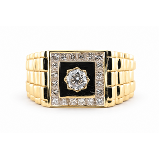 Ring Star 1.03ctw Round & Square Diamonds E.G: J50871933US 14ky 12mm Sz10.25 7.47g 226100050