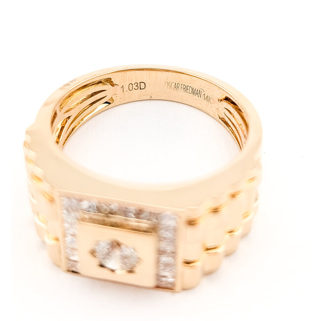 Ring Star 1.03ctw Round & Square Diamonds E.G: J50871933US 14ky 12mm Sz10.25 7.47g 226100050