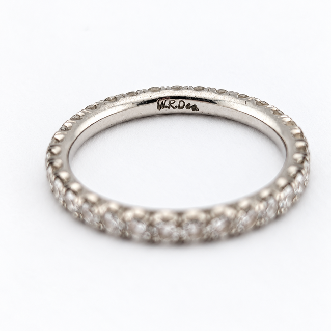 Ring Eternity .75ctw Round Diamonds 950pt 2.2mm Sz5.5 2.76g 126080095