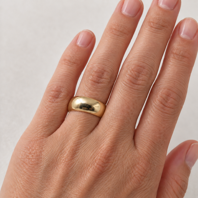 Ring Plain Band Honeycore 14ky 7mm Sz7 1.9g 126090011