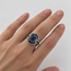 Ring Cocktail 0.67ctw Round Diamonds GIA: 6233722201 5.26ct Blue Sapphire Pt900 19mm Sz7 11.23g 226100044
