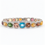 Bracelet Floral 2.78ctw Round Diamonds GGA: GGA078186 53.89ctw Multi Color Zircon Pt900 12-9mm 7" 30.36g 226100011