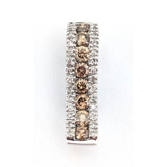 Pendant Bar Enhancer .75ctw White & Champagne Round Diamonds 14kw .9x.2" 2.95g 126080077