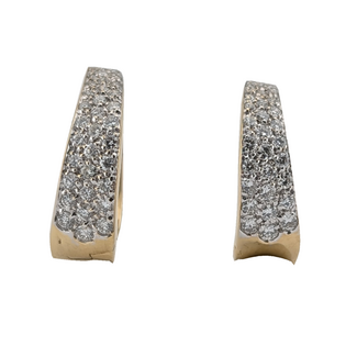 Earrings Hoop Pave 1.25ctw Round Diamonds 18ky .75x.75" 11.7g 126080087