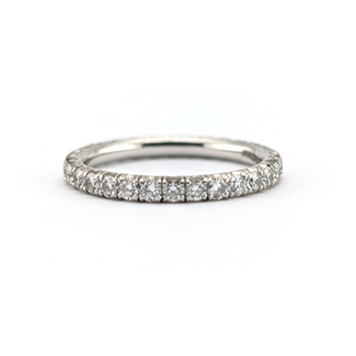 Ring Eternity .75ctw Round Diamonds 950pt 2.2mm Sz5.5 2.76g 126080094