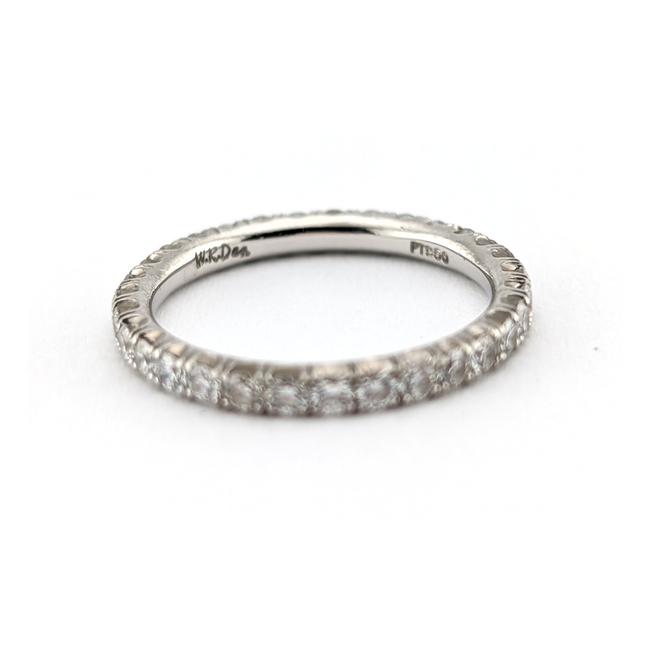 Ring Eternity .75ctw Round Diamonds 950pt 2.2mm Sz5.5 2.76g 126080094