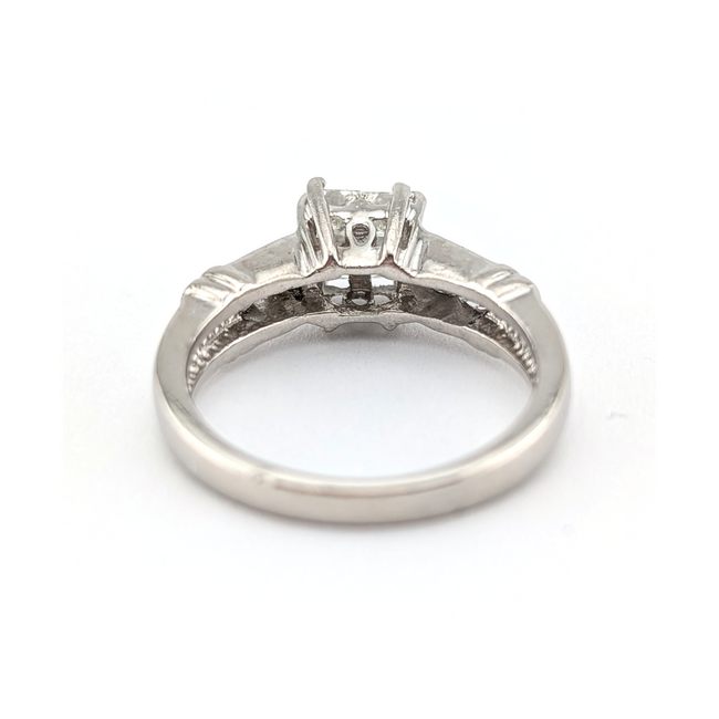Ring Illusion Set .75ctw Princess & Round Diamonds Platinum 3.5mm Sz7 7.75g 126080093