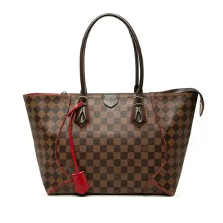Handbag Louis Vuitton Kaisa MM Damier Ebene Cerise Canvas Leather N41548 126105011