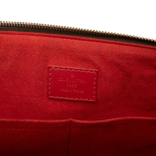 Handbag Louis Vuitton Kaisa MM Damier Ebene Cerise Canvas Leather N41548 126105011