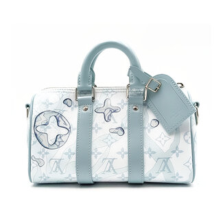 Handbag Louis Vuitton Keepall Bandouliere 25 Aquagarden Crystal Blue Monogram 126095039