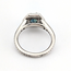 Ring Engagement Halo 0.5ctw Diamonds 1.28ct Round Montana Sapphire GIA: 2245085145 Palladium 2.5mm Sz6.5 4.85g 126038028
