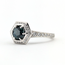 Ring Engagement Halo 0.5ctw Diamonds 1.28ct Round Montana Sapphire GIA: 2245085145 Palladium 2.5mm Sz6.5 4.85g 126038028