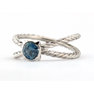 Ring David Yurman Cable GIA: 2245086083 .46ct Blue Montana Sapphire 950pt 7mm Sz6.5 5.76g 126100016
