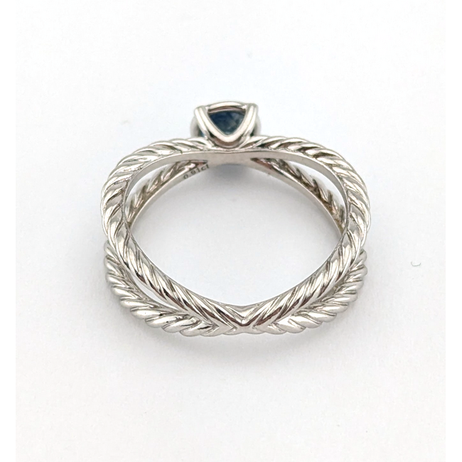 Ring David Yurman Cable GIA: 2245086083 .46ct Blue Montana Sapphire 950pt 7mm Sz6.5 5.76g 126100016